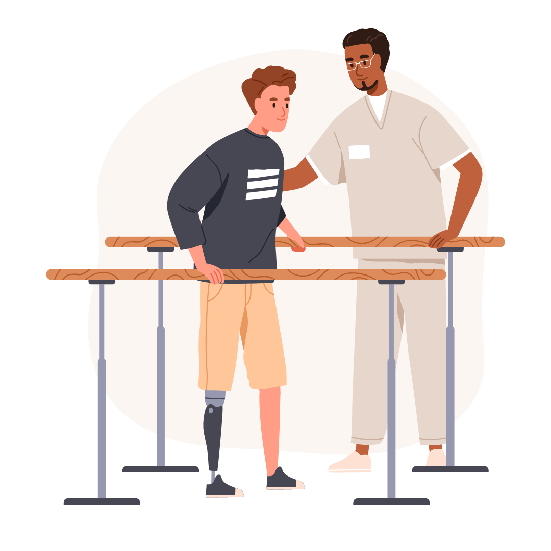 Therapeut gibt Hilfestellung bei der Therapie in der Praxis 